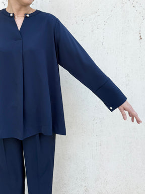 CBアシメパールブラウス