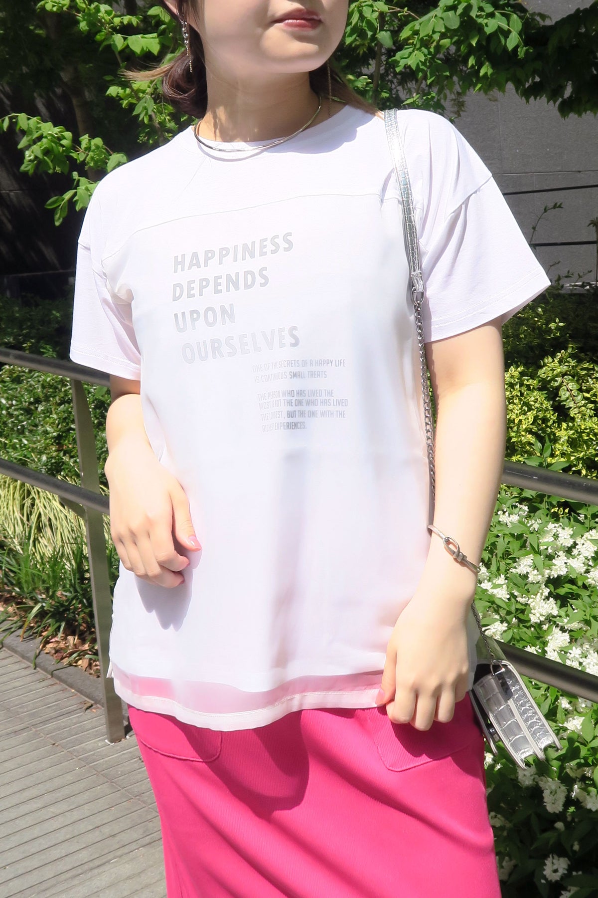 Anna kerry (アンナケリー) シアーレイヤードロゴtee 85252913　ホワイト