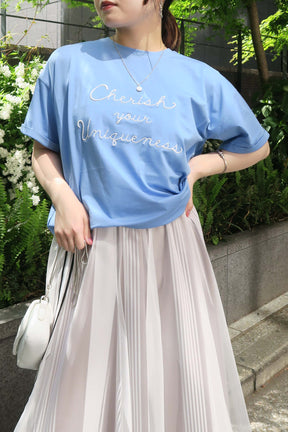 Anna kerry (アンナケリー) エンブロイダリーロゴtee 85252914　ブルー