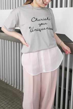 Anna kerry (アンナケリー) エンブロイダリーロゴtee 85252914　グレー