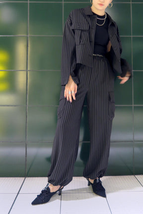 ストライプカーゴパンツ