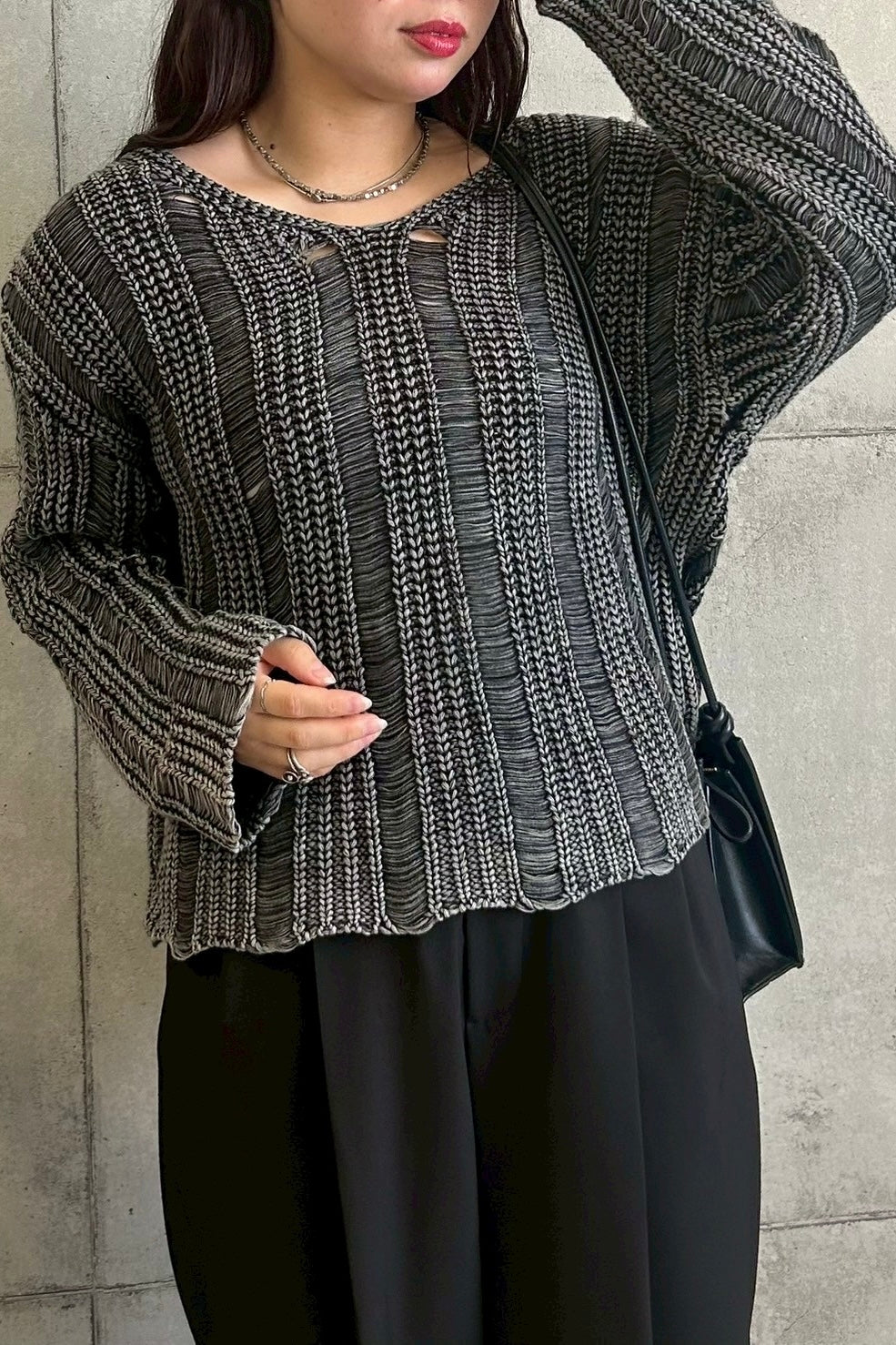 ピグメントメッシュニット