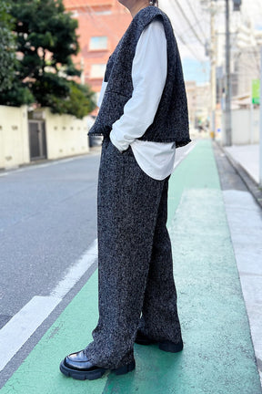 CHIGNON (シニヨン) ツイードアジャストパンツ 3646-495MK　ブラック