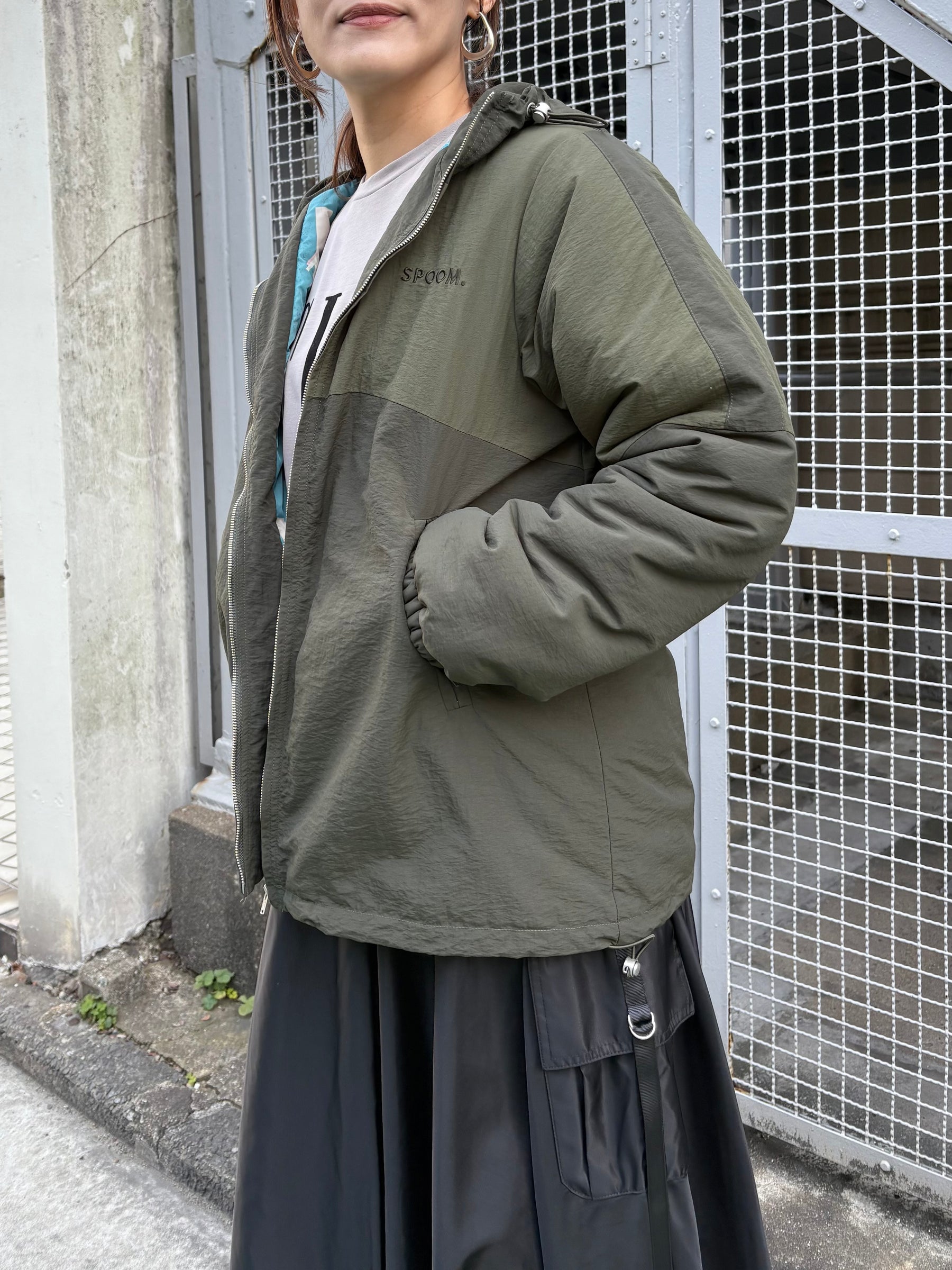 ツートン中綿ブルゾンジャケット