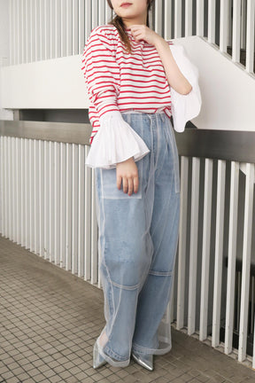 MONiLE (モニーレ)チュールワイドパンツ 700511　ホワイト