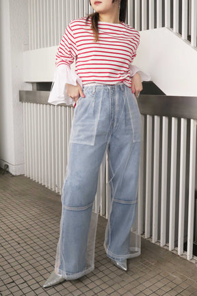 MONiLE (モニーレ)チュールワイドパンツ 700511　ホワイト