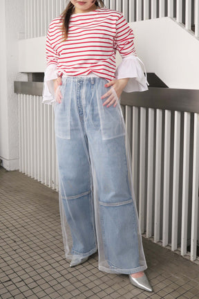 MONiLE (モニーレ)チュールワイドパンツ 700511　ホワイト