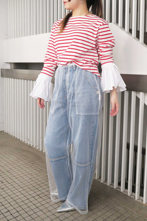 MONiLE (モニーレ)チュールワイドパンツ 700511　ホワイト