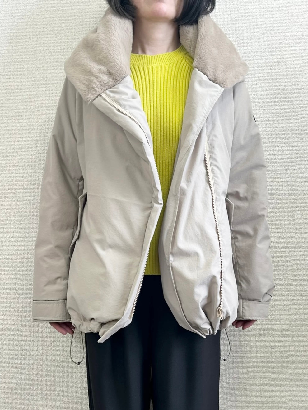 エコファーカラーダウンジャケット
