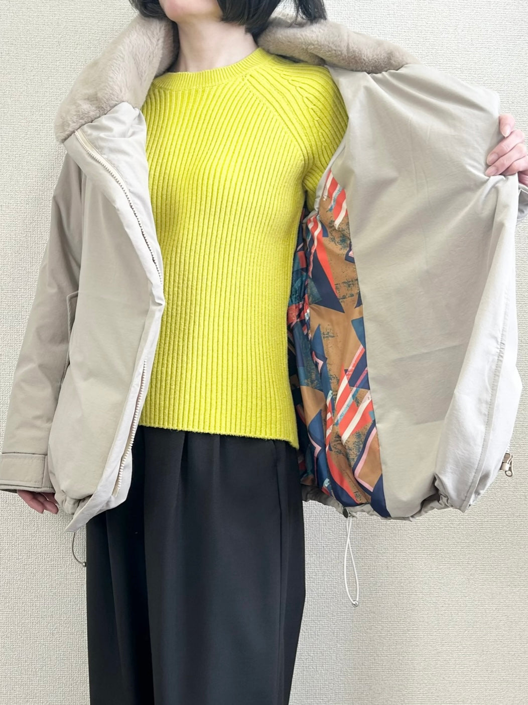 エコファーカラーダウンジャケット