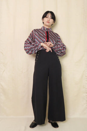 DOS DIOSAS(ドスディオサス) 金ボタン 付き ワイド パンツ マスタード/イエロー/ブラック/スタッズ