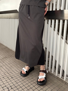 配色タックAラインスカート