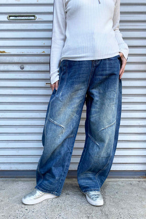 切替コクーンデニムパンツ