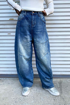 切替コクーンデニムパンツ