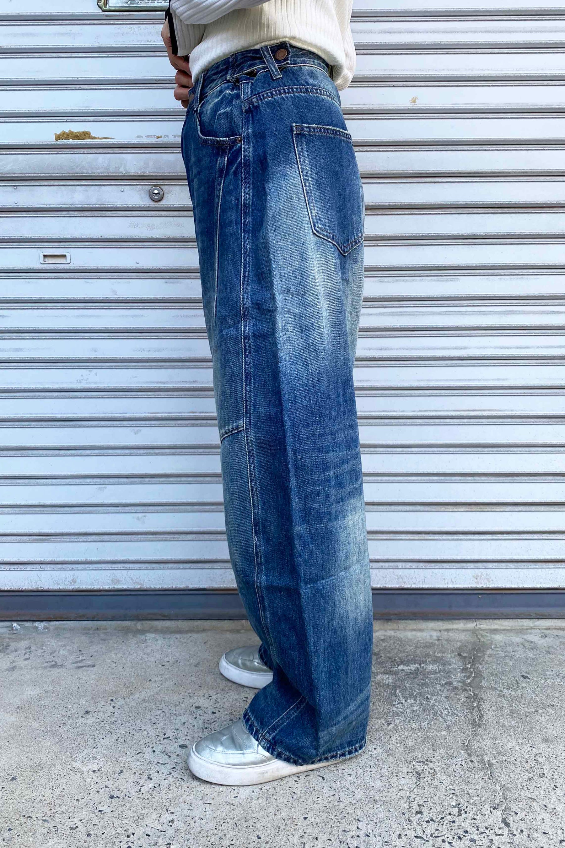 切替コクーンデニムパンツ