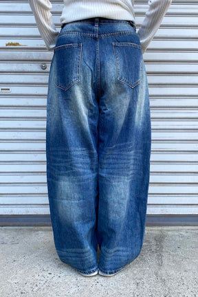 切替コクーンデニムパンツ