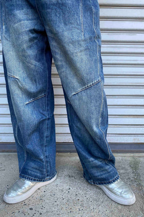 切替コクーンデニムパンツ