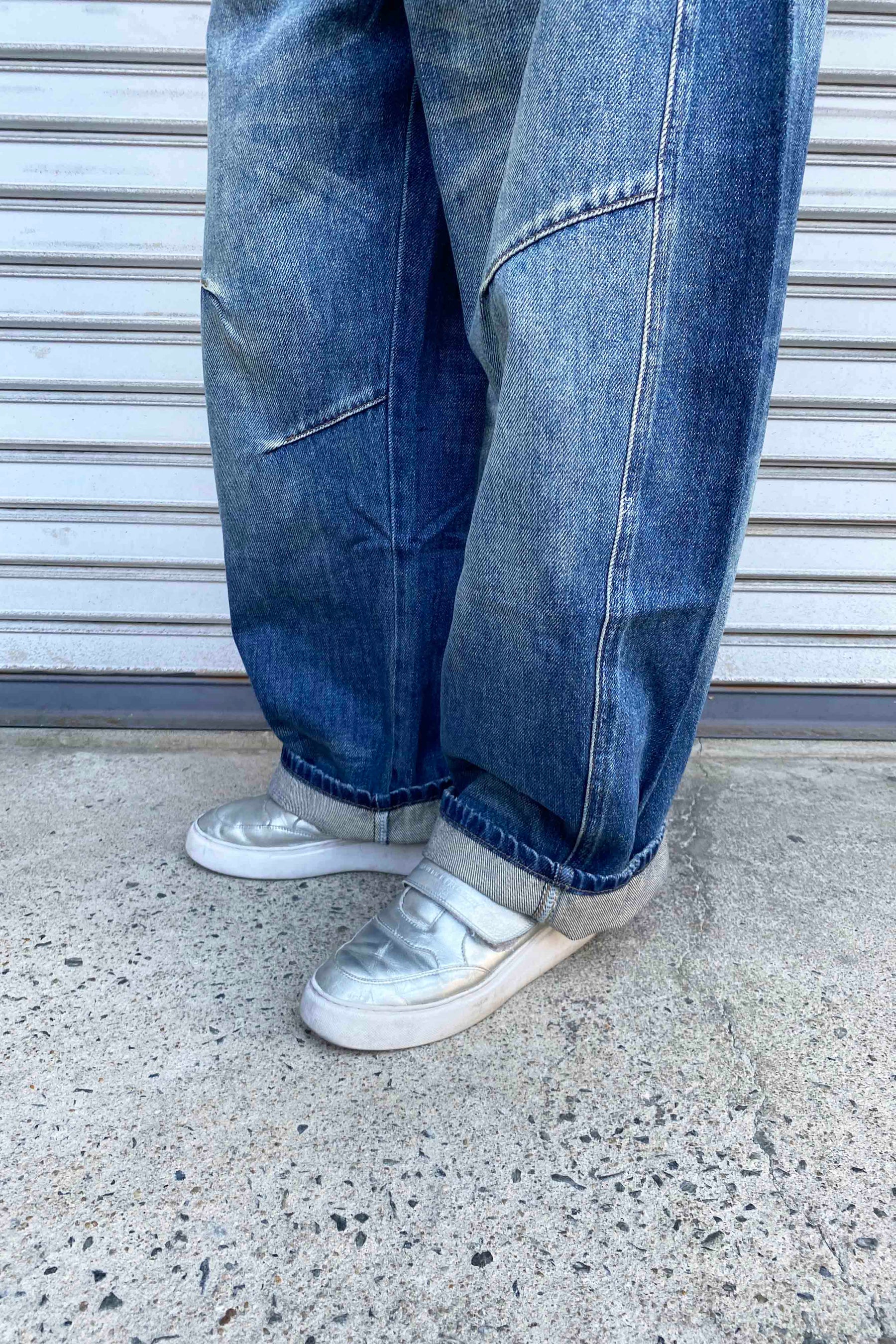 切替コクーンデニムパンツ