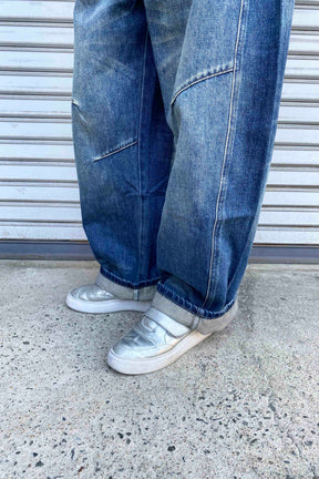 切替コクーンデニムパンツ