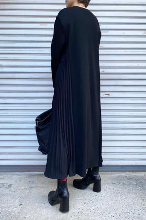 サイドプリーツ切替カットソーワンピース