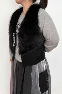 フェイクファーベスト