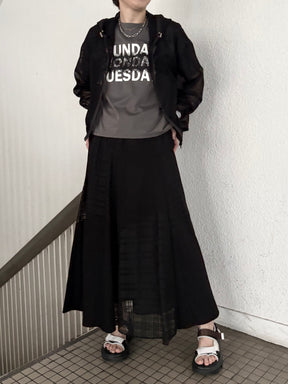 レース×シルケットロゴTシャツ