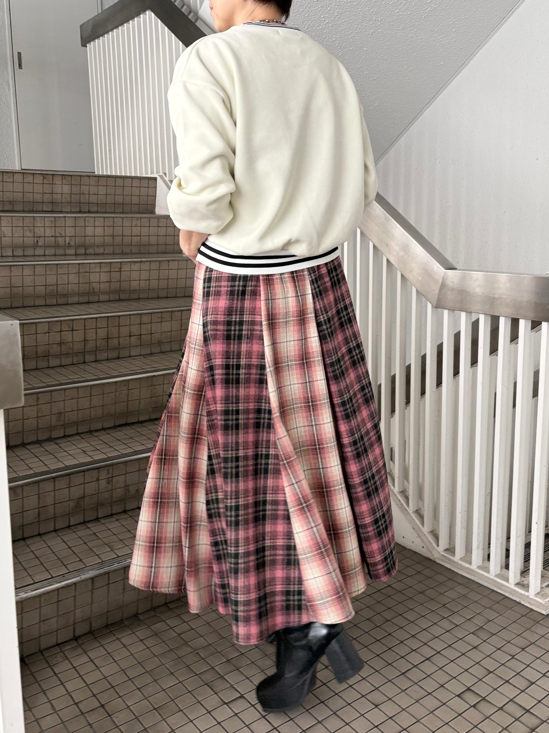 ネルチェックコンビスカート