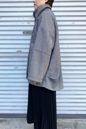 ヘリンボーンツイードハーフコート