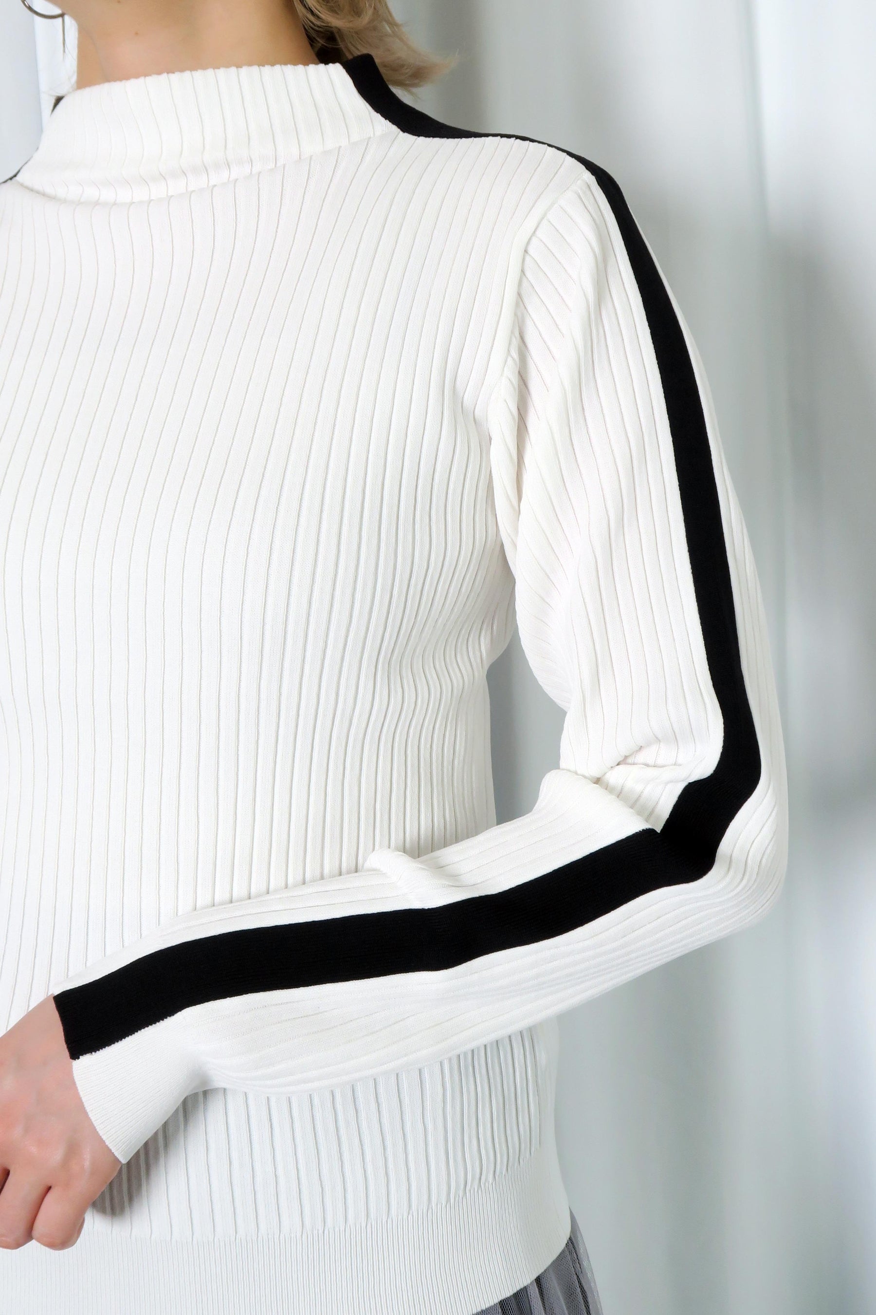 ROSIEE(ロージー) 袖配色リブニット R581253 