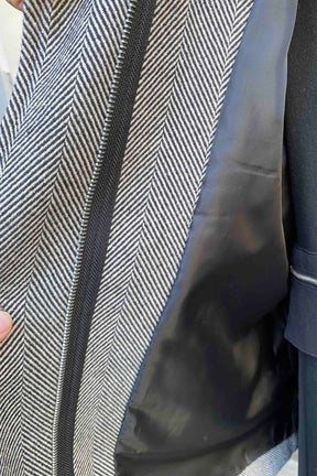 ヘリンボーンツイードハーフコート