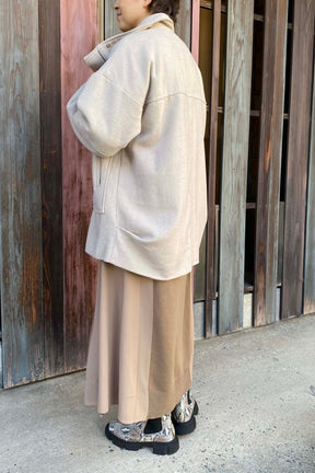 ヘリンボーンツイードハーフコート