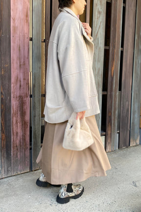 ヘリンボーンツイードハーフコート