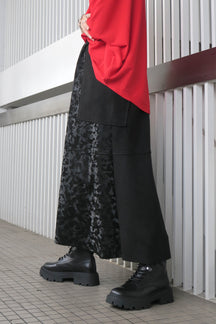 カモフラ×スウェード ポケットスカート