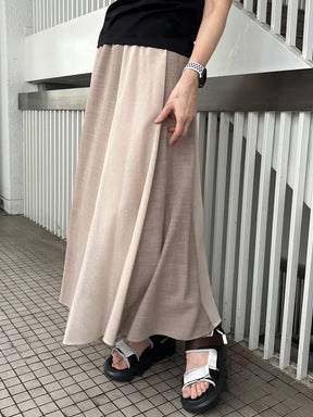 麻タッチ×メッシュ切替スカート