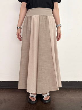 麻タッチ×メッシュ切替スカート