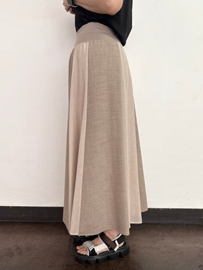 麻タッチ×メッシュ切替スカート