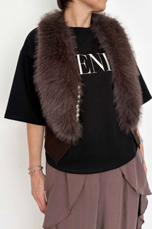 フェイクファーベスト