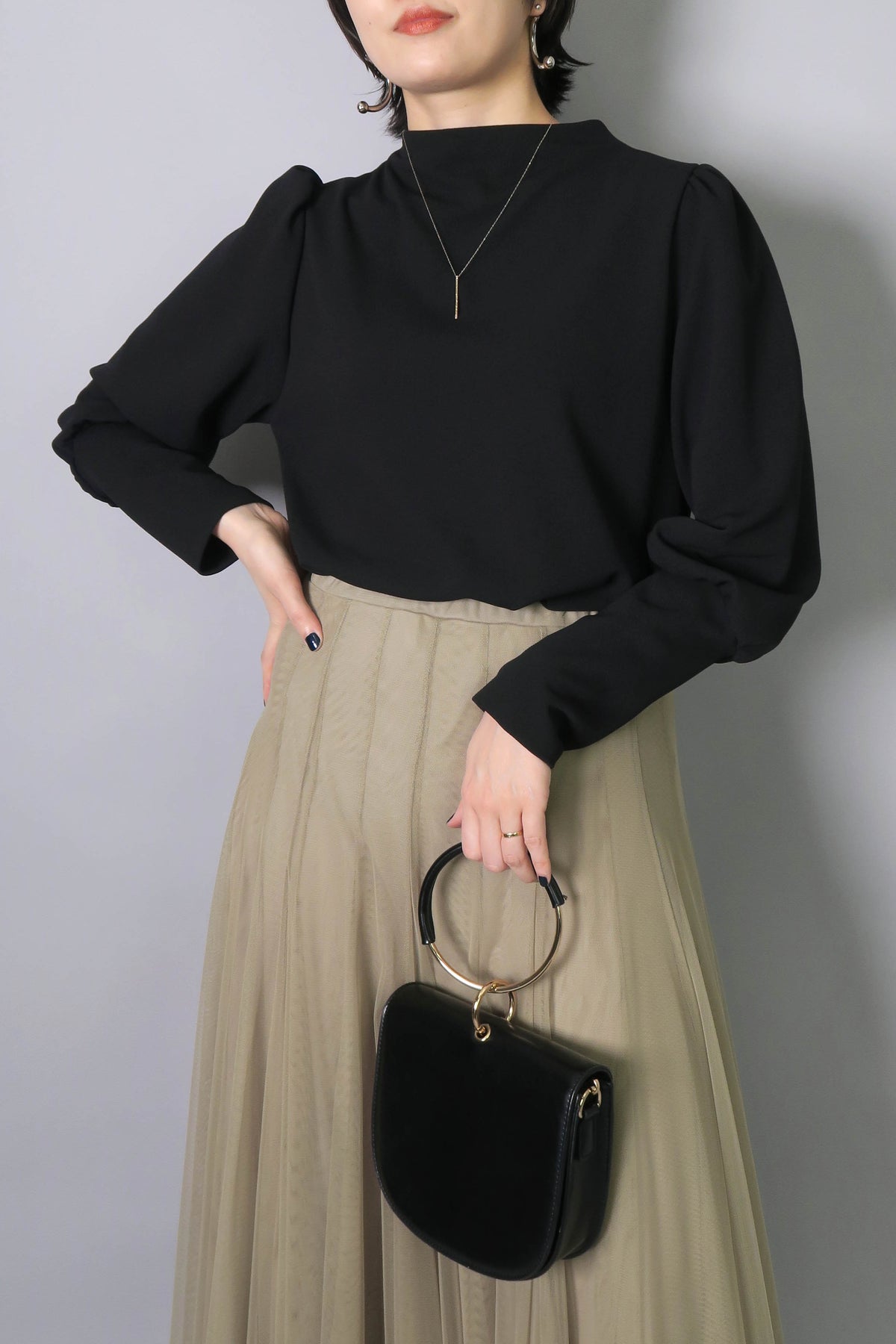 mink chair (ミンクチェア)　35299　ストレッチジョーゼット2wayトップス レディース　きれいめ　オフィス