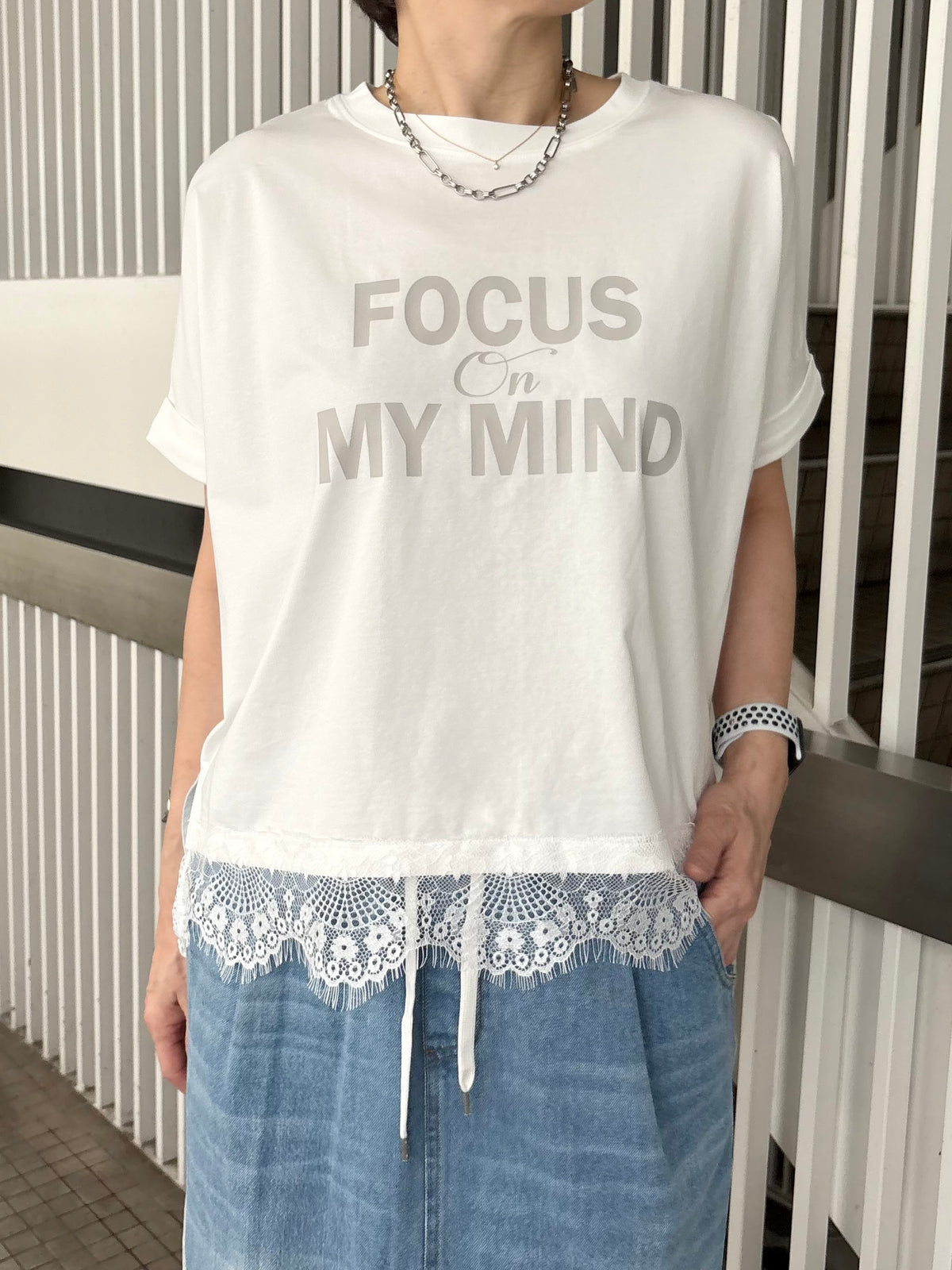 裾レースBIG Tシャツ