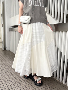メッシュチェック切替スカート