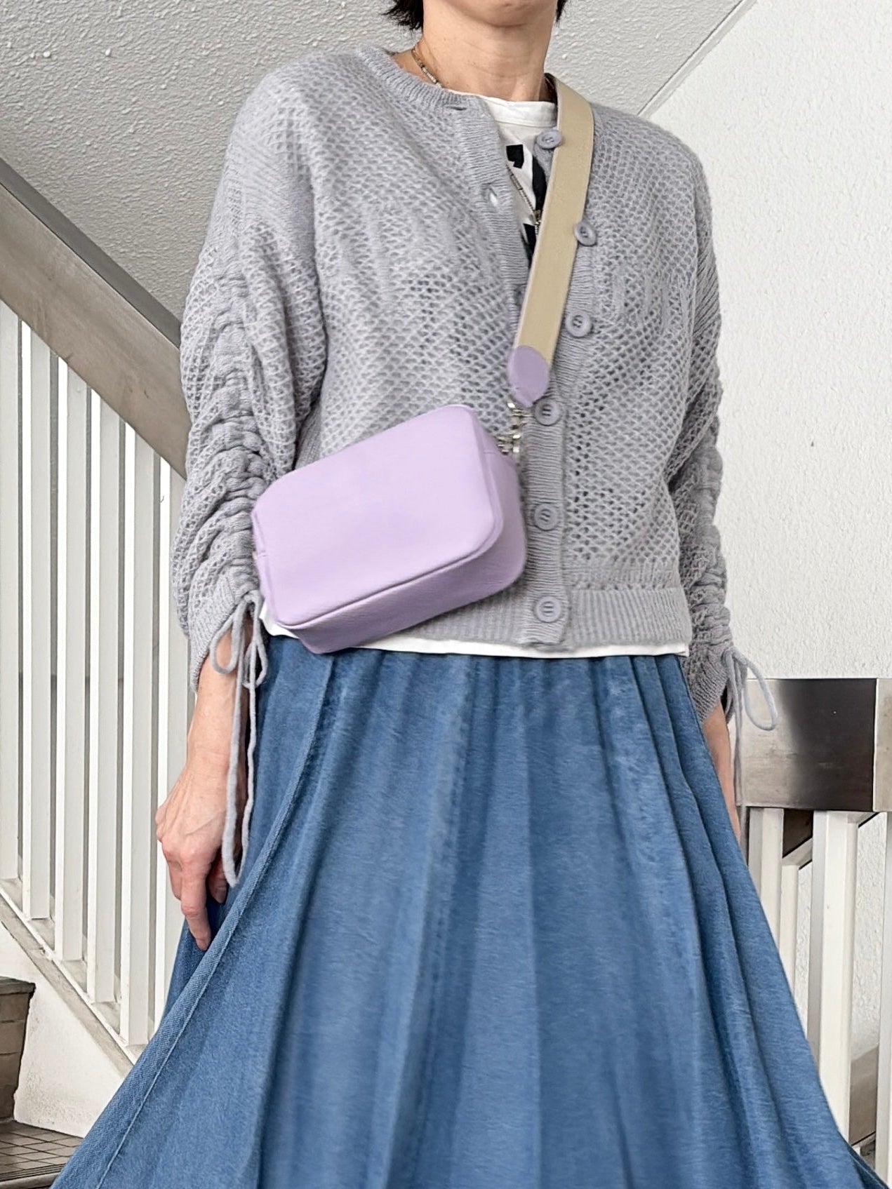 【期間限定】 kotty ショルダーストラップ LL クロコ型押しレザー