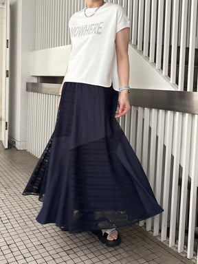 メッシュチェック切替スカート