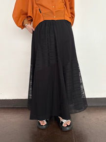 メッシュチェック切替スカート