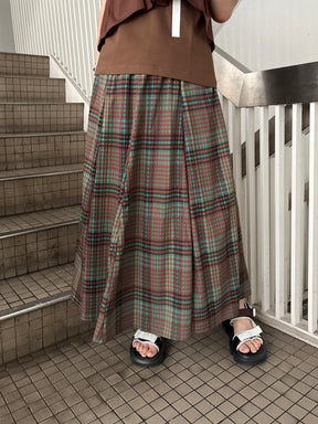 カラーチェックロングスカートP