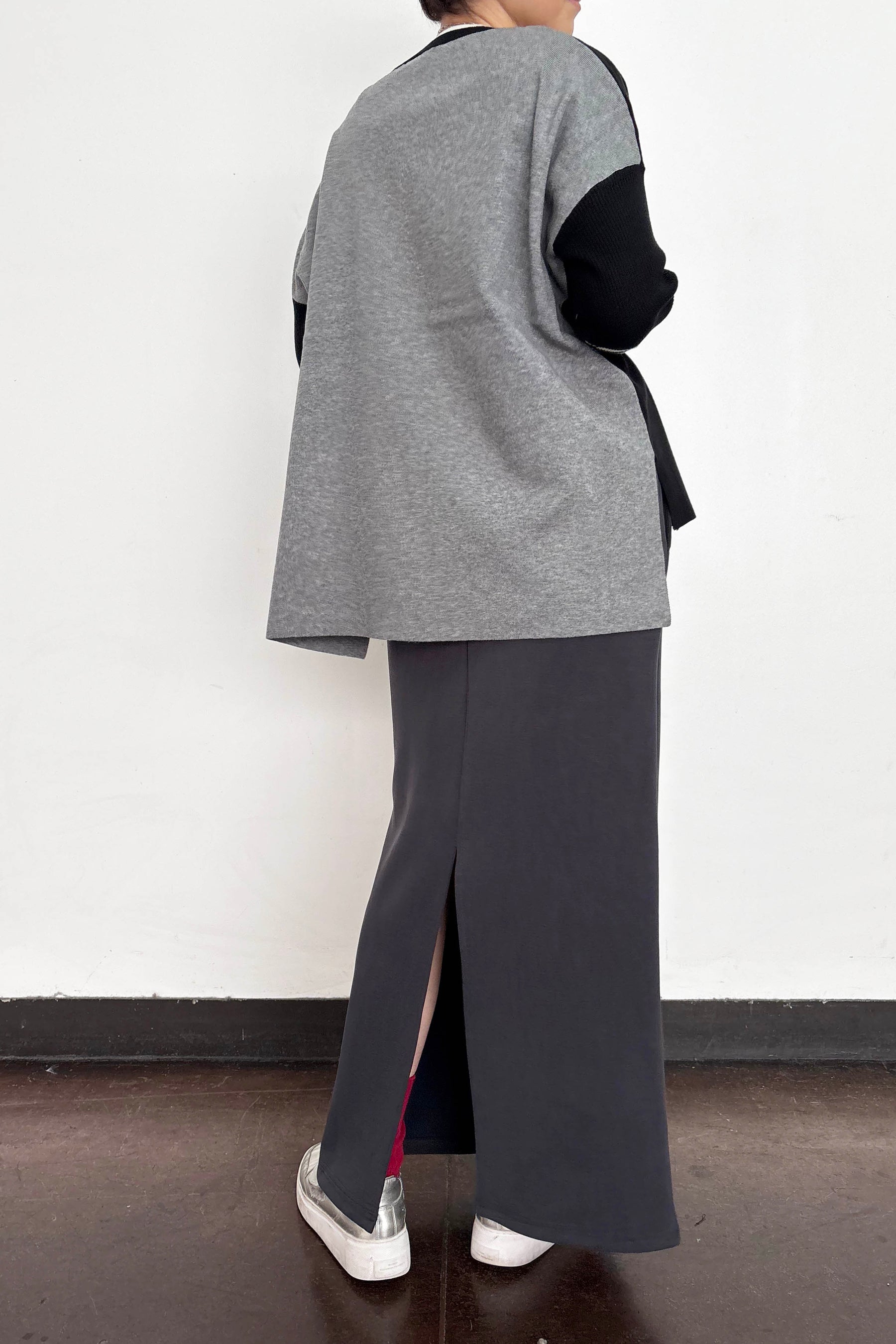 バイカラーオーバーニット