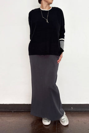 バイカラーオーバーニット