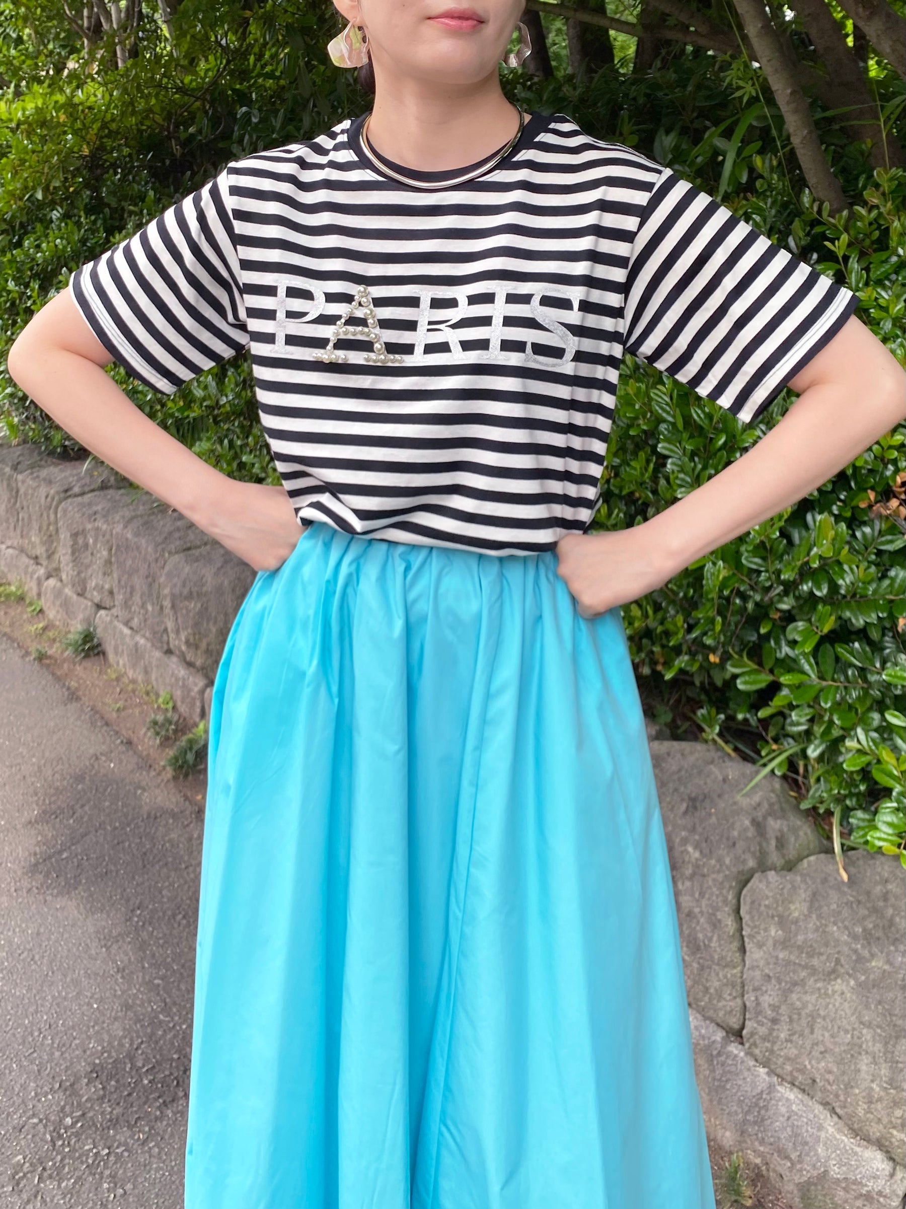Account PARIS×ボーダーTシャツ