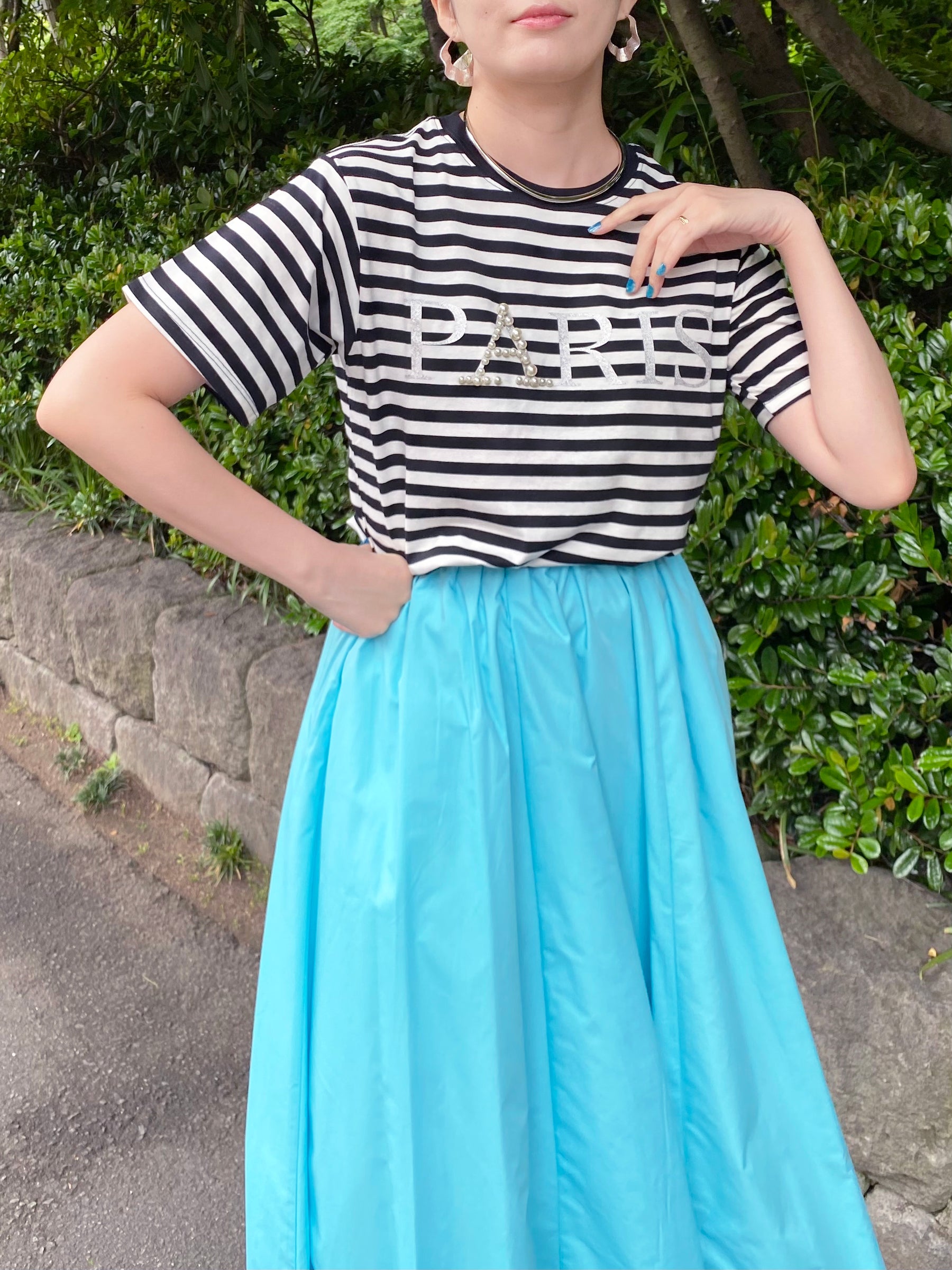 Account PARIS×ボーダーTシャツ