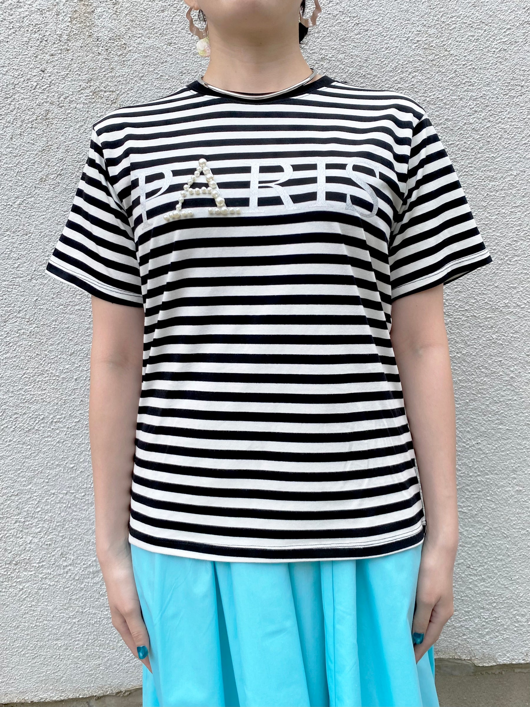 Account PARIS×ボーダーTシャツ