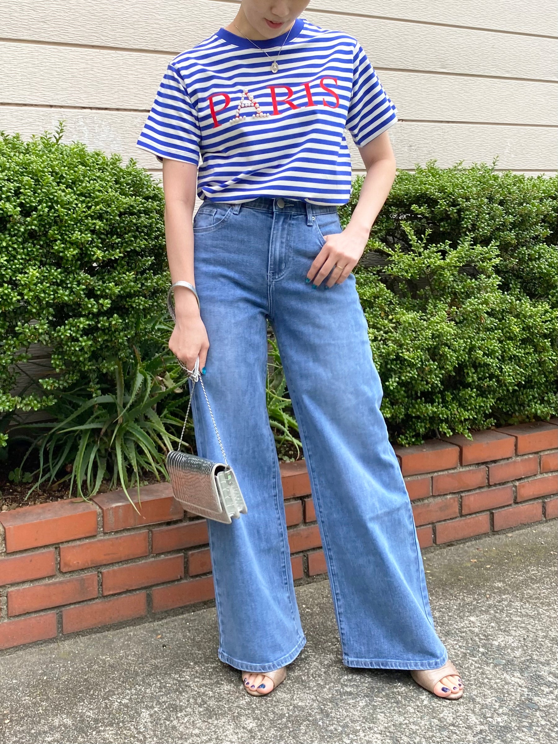 Account PARIS×ボーダーTシャツ